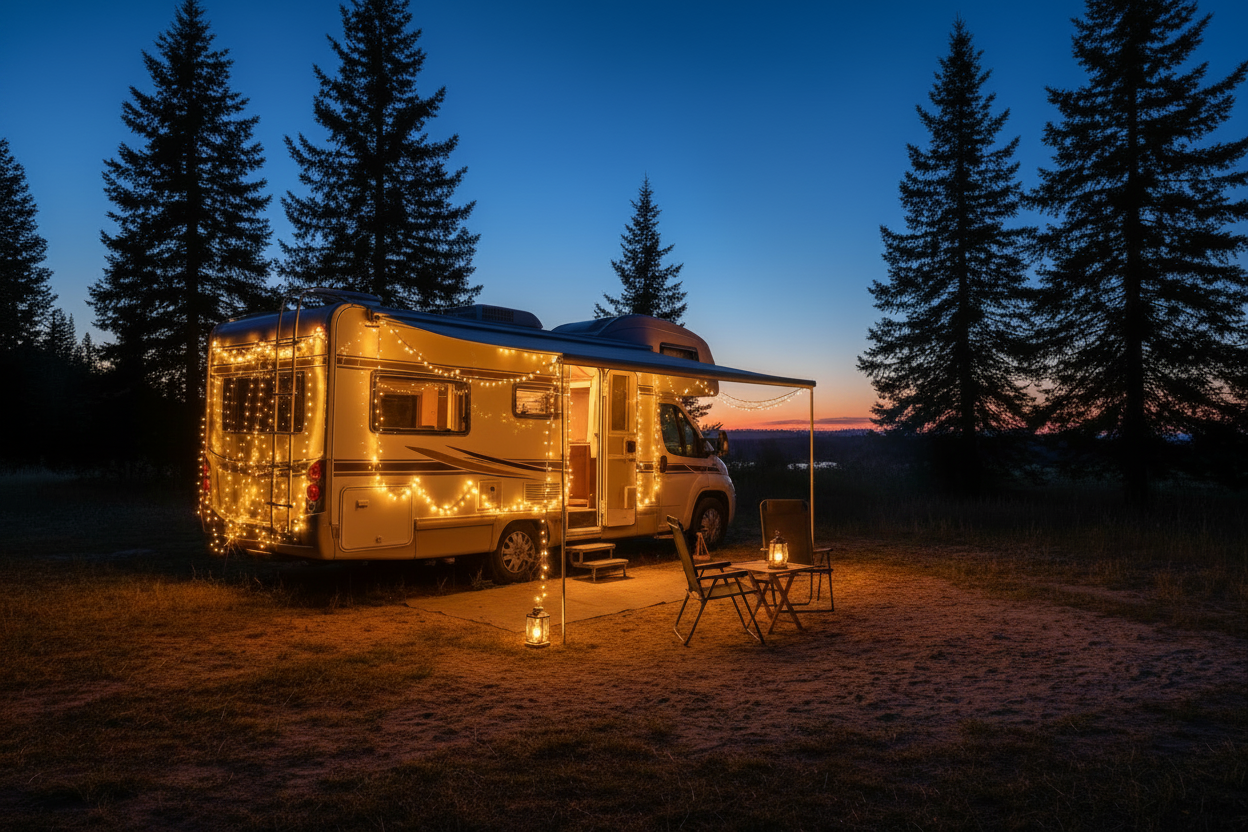 Dekoration für die Campingreise