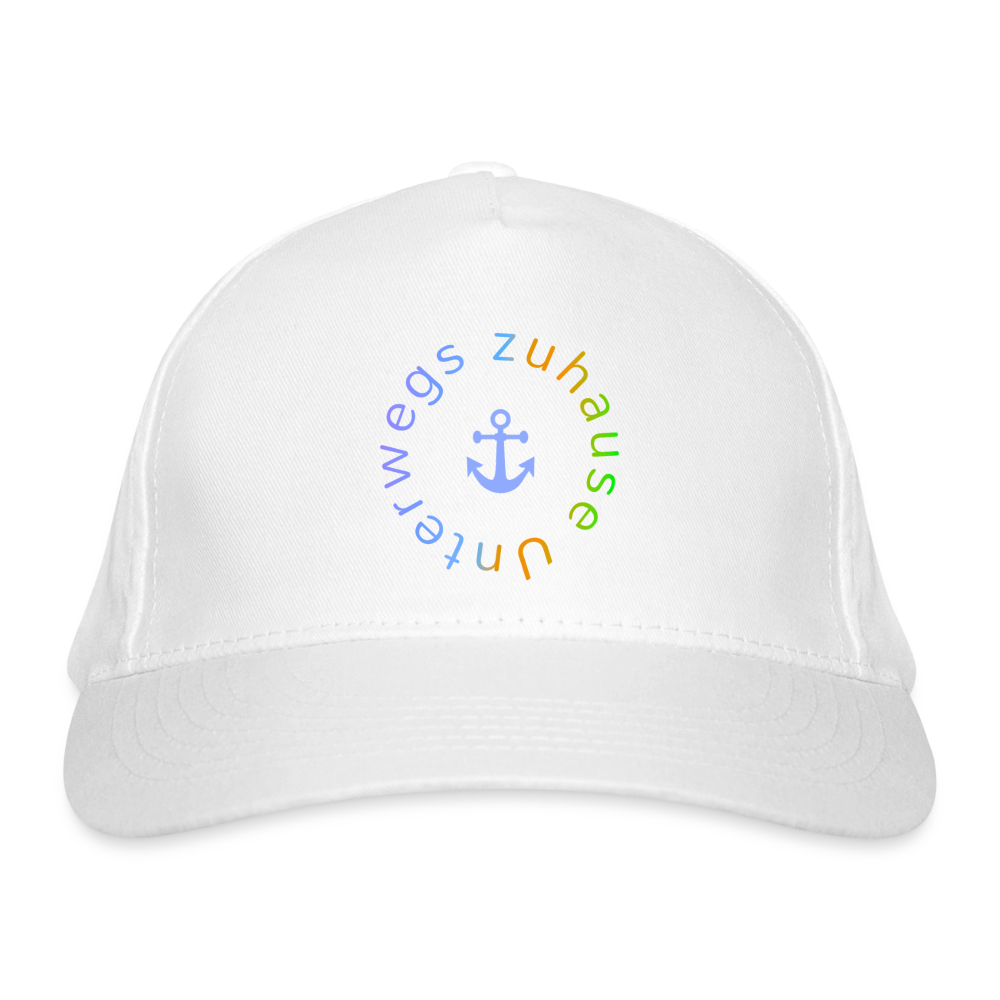 Basic-Cap „LieblingsCap – Unterwegs zuhause“ – Nachhaltige Basecap für Camping, Reisen, Vanlife & Freizeit - Weiß