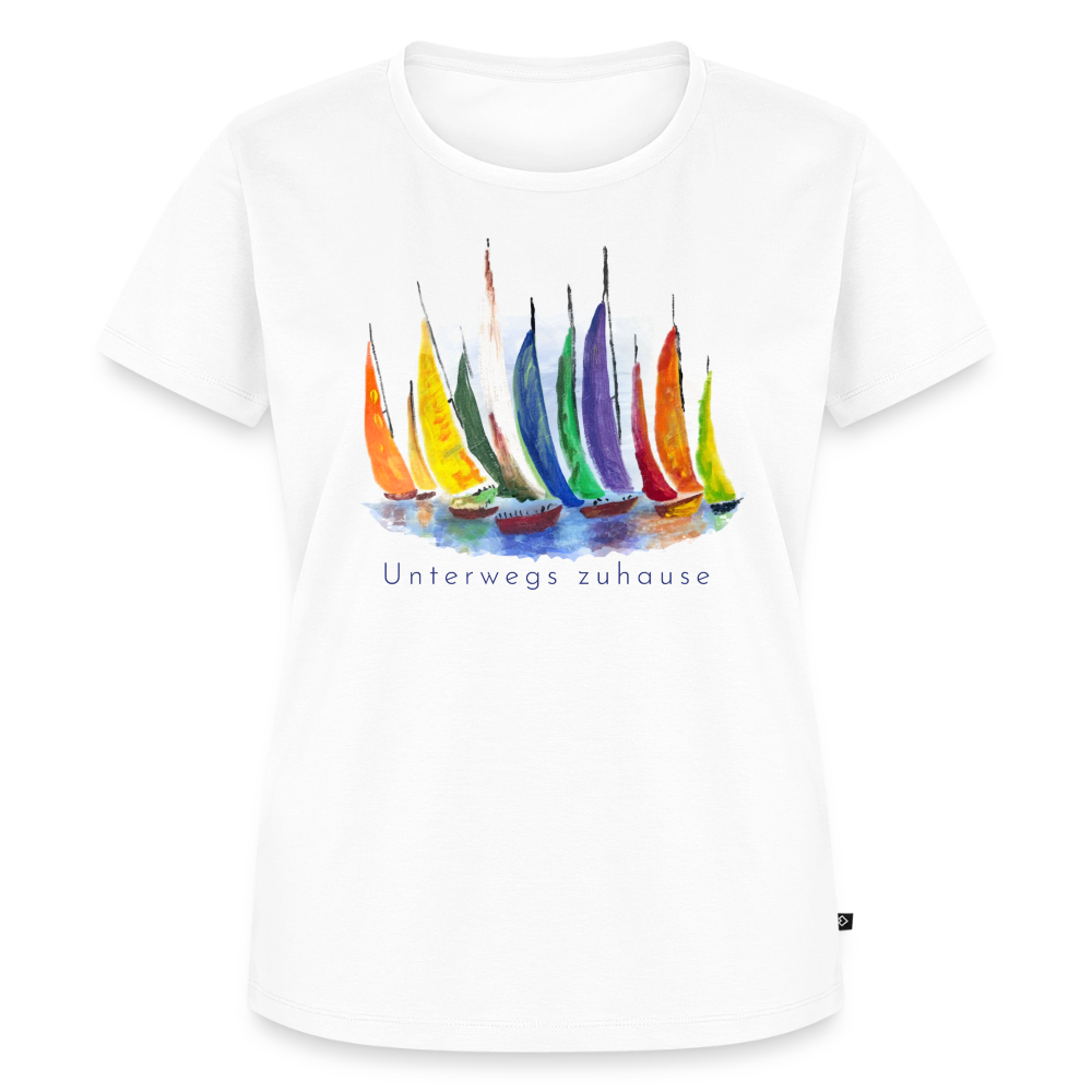 Frauen Bio-T-Shirt Unterwegs zuhause – Camping, Reisen & Vanlife - Weiß