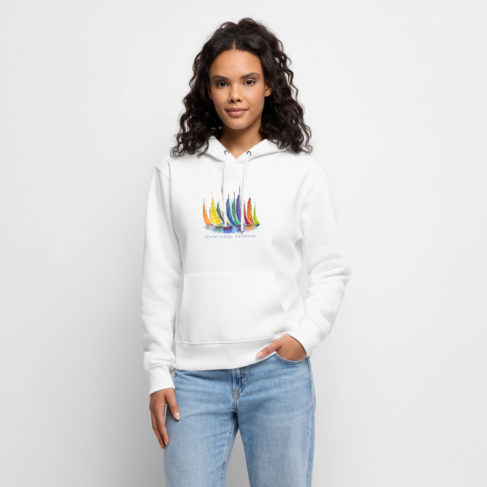 Frauen Bio-Hoodie Unterwegs zuhause – Camping, Vanlife & Reisen - Weiß