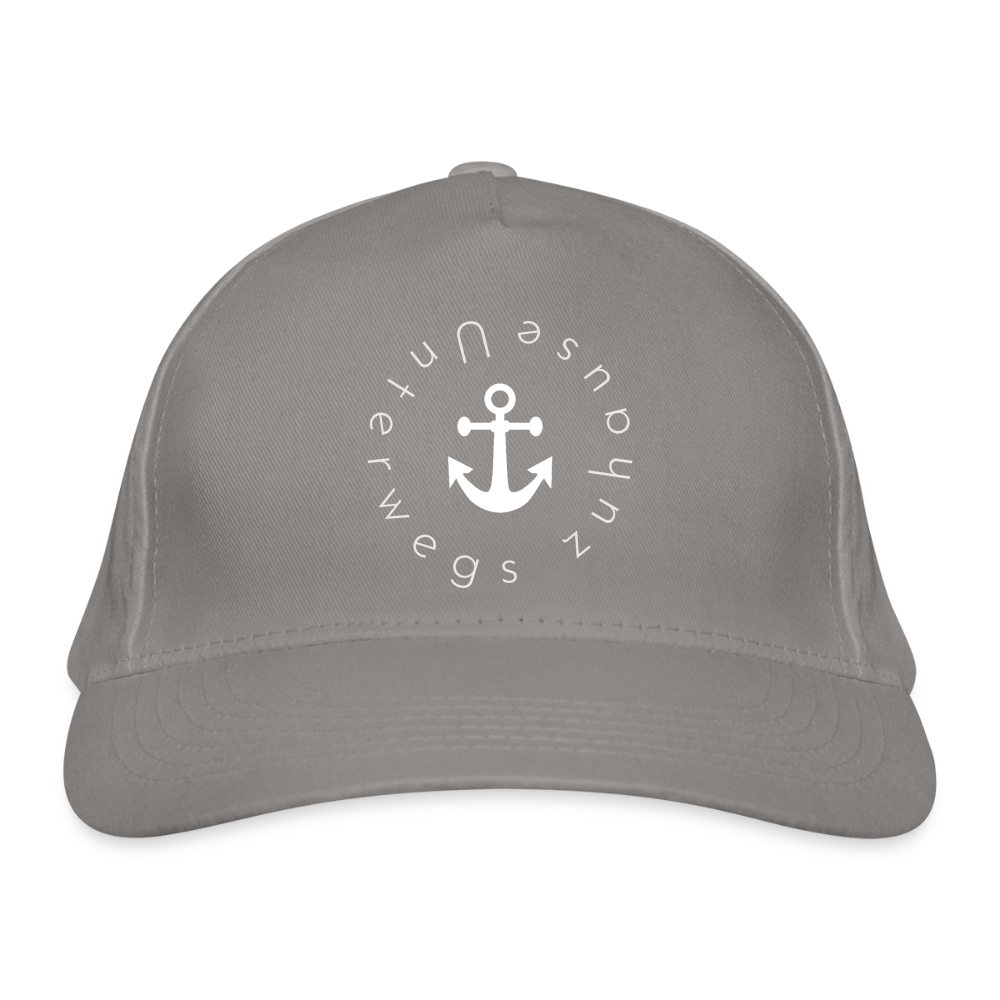 Basic-Cap von Unterwegs zuhause“ – Nachhaltige Basecap für Damen & Herren, Camping, Reisen, Freizeit, Vanlife & Outdoor - Hellgrau