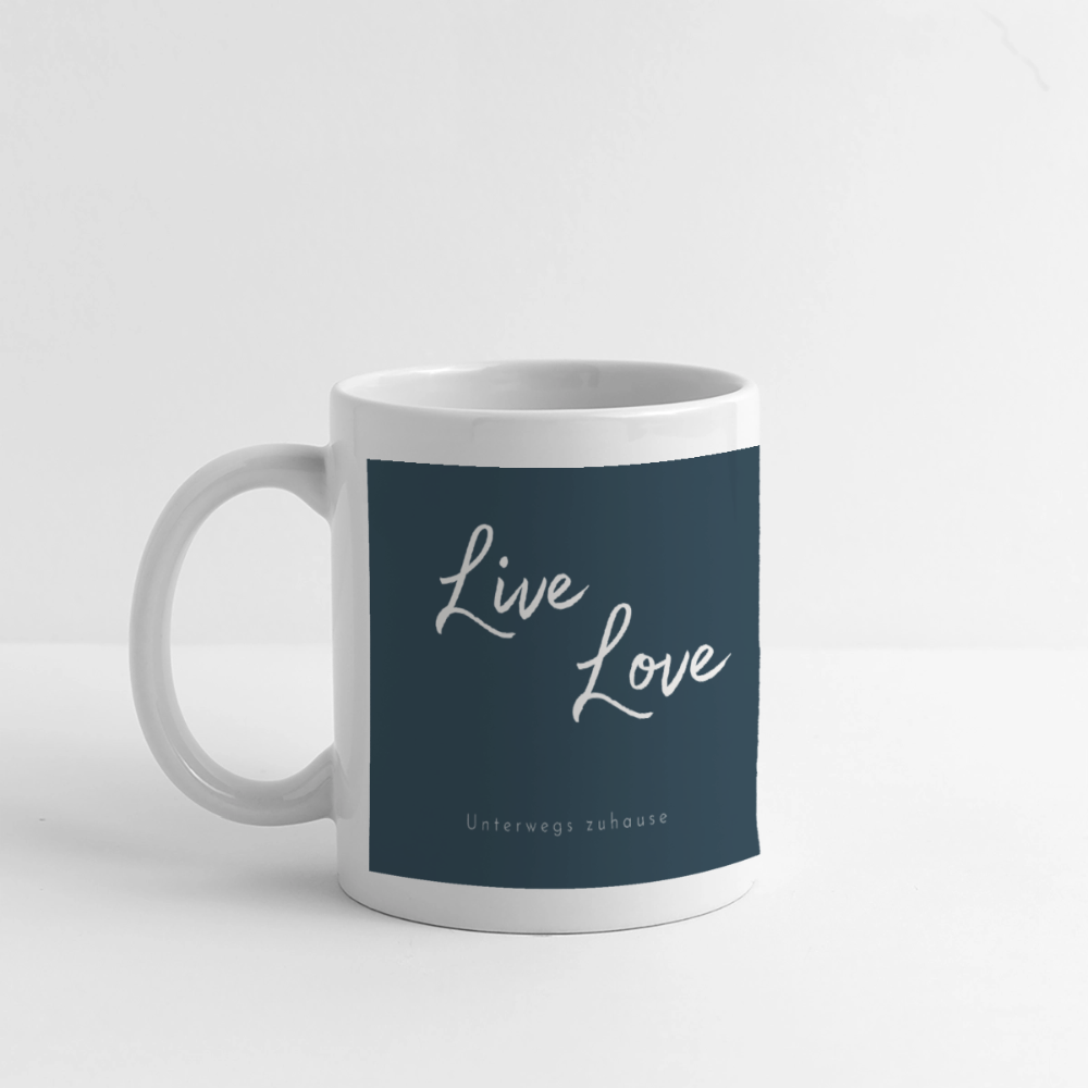 Panoramatasse „Live – Love – Let go!“ – Dein Moment für jeden Tag - Weiß