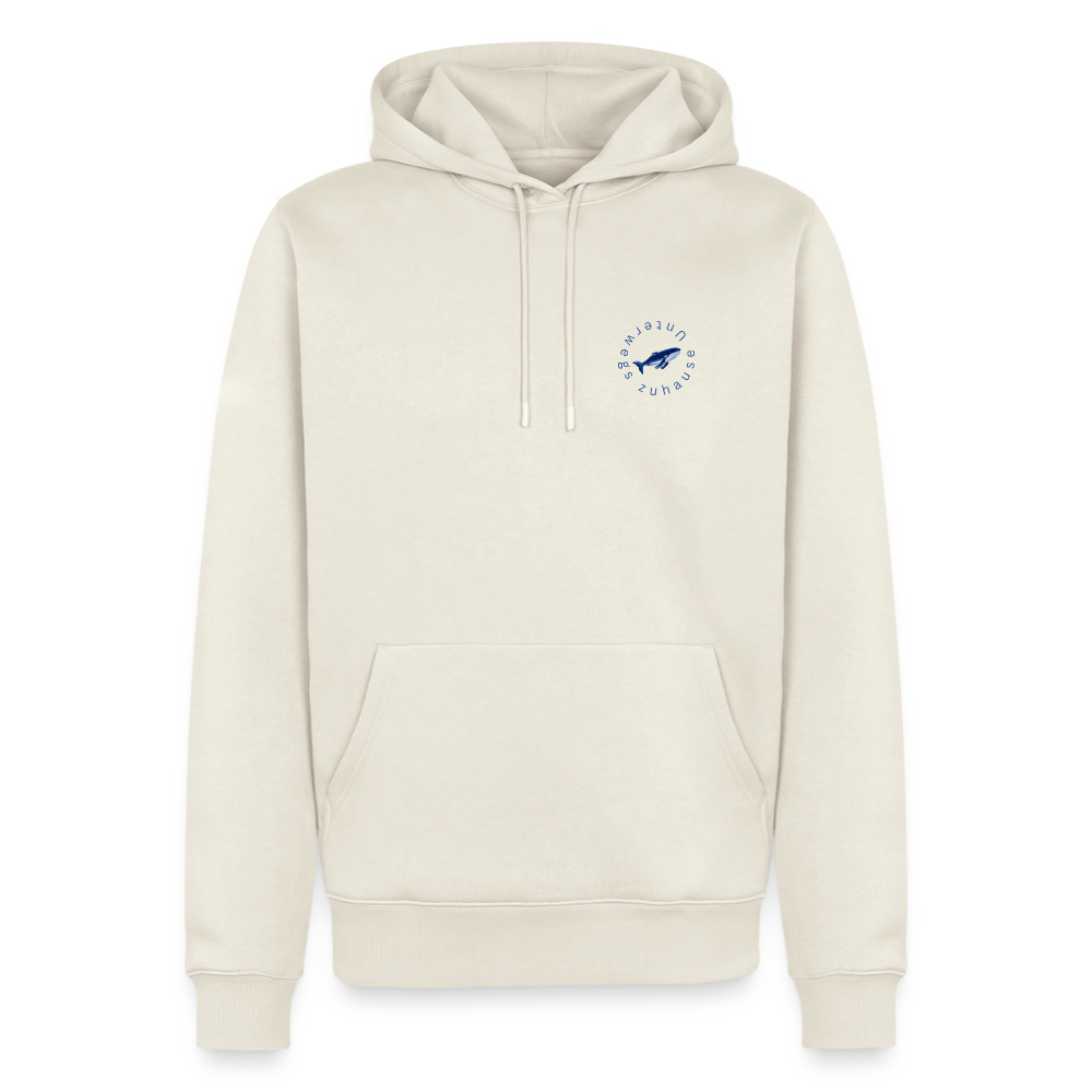 Männer Bio-Hoodie Wale – Wal-Motiv für Camping, Vanlife & Reisen - Naturweiß