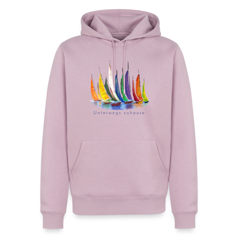 Männer Bio-Hoodie Unterwegs zuhause – Camping, Vanlife & Reisen - Altrosa