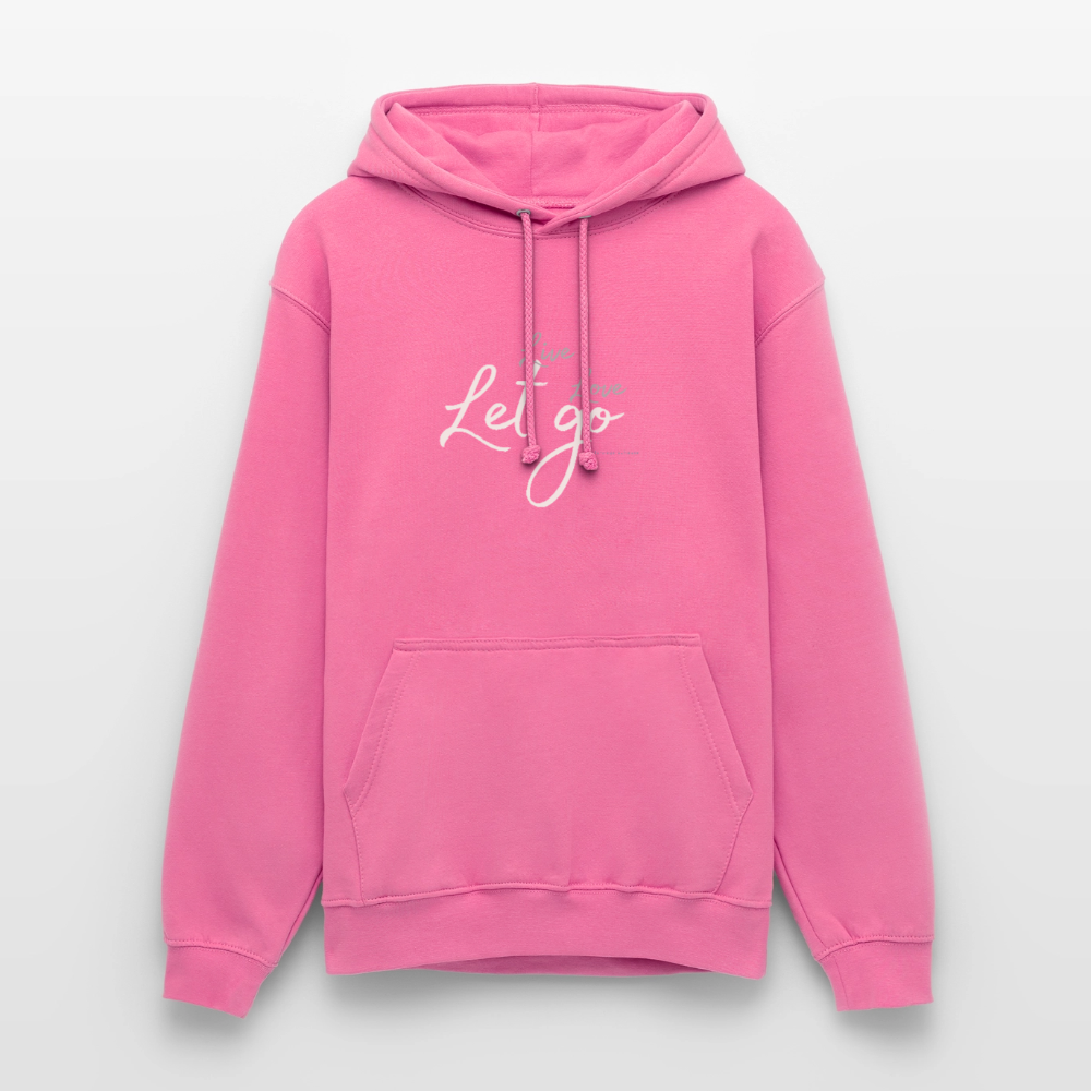 Unisex Hoodie „Live Love Let Go“ – Hoodie mit Spruch für Damen & Herren, Statement Hoodie, Freizeit Hoodie, Reise Hoodie, Camping Hoodie, Geschenk Idee - Pink