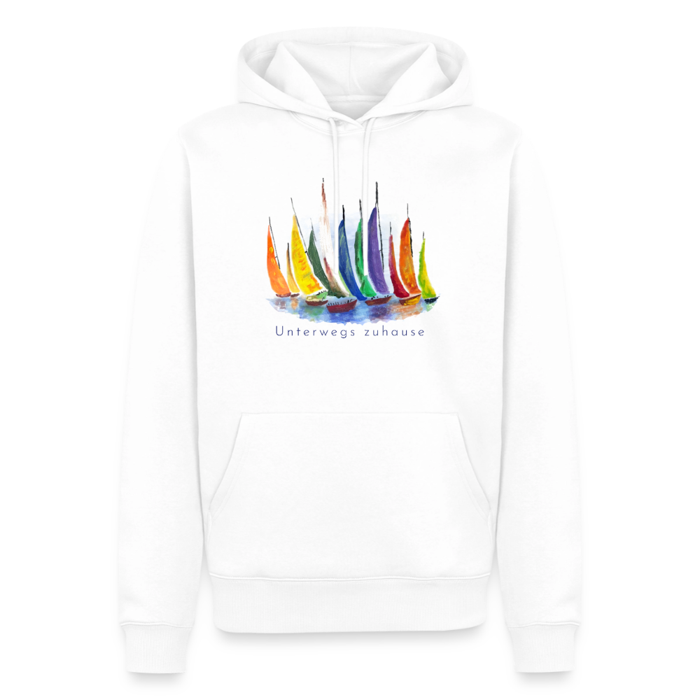 Männer Bio-Hoodie Unterwegs zuhause – Camping, Segeln & Reisen - Weiß