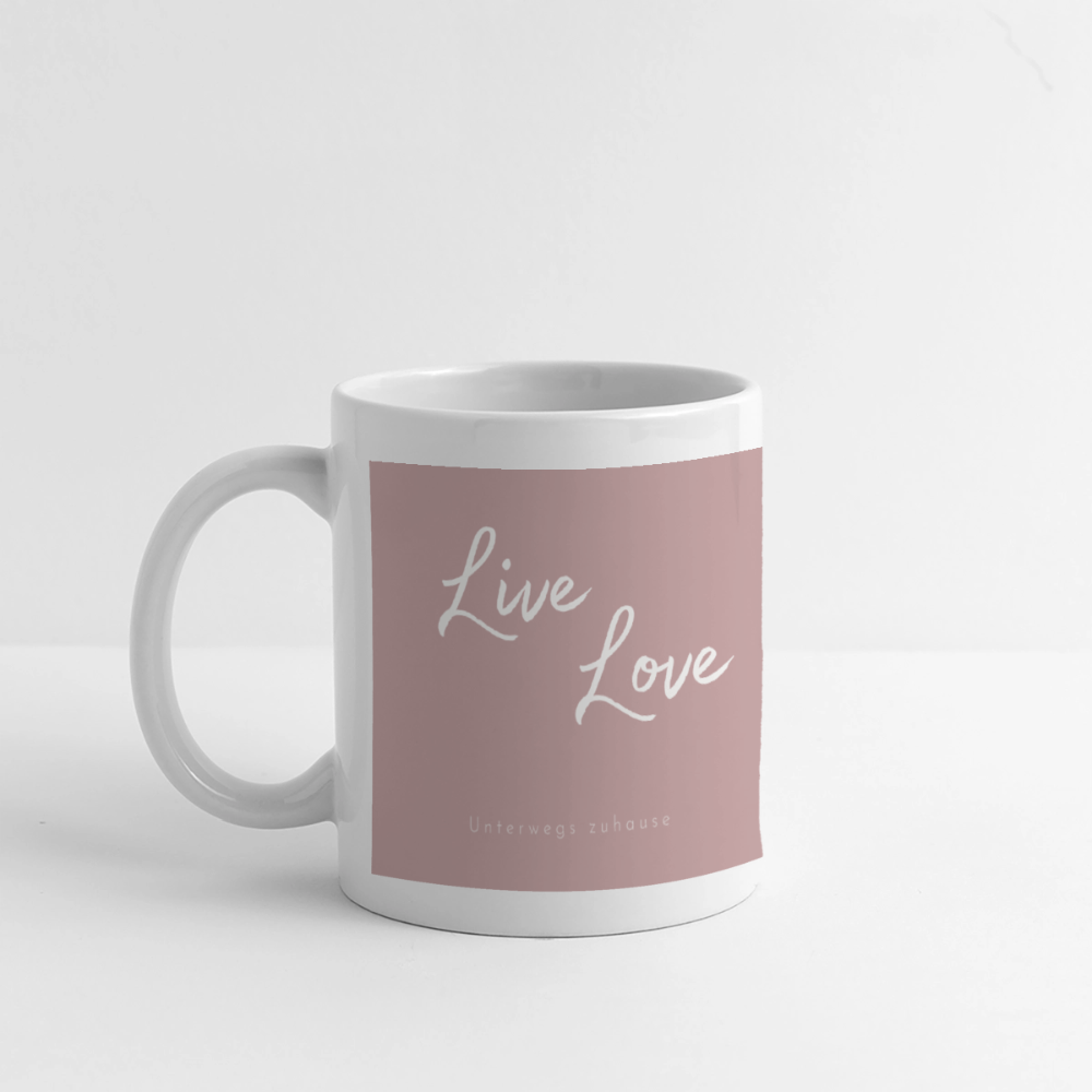 Panoramatasse „Live – Love – Let go!“ – Dein Moment für jeden Tag - Weiß