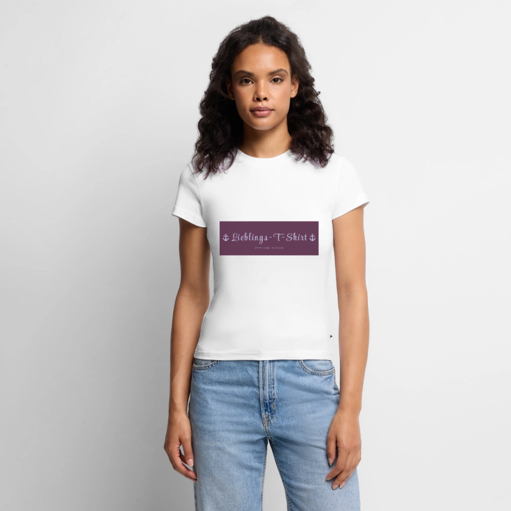 Frauen T-Shirt „Lieblings-T-Shirt – Unterwegs zuhause“ – Dein Gefühl zum Anziehen - Weiß