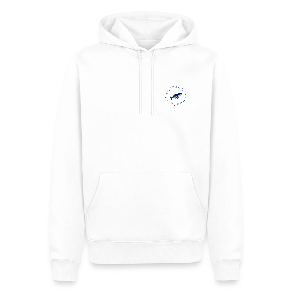 Männer Bio-Hoodie Wale – Wal-Motiv für Camping, Vanlife & Reisen - Weiß