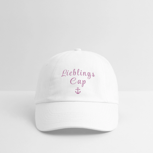 Basecap „Lieblingscappi“ von Unterwegs zuhause – Dein Gefühl zum Mitnehmen - white/white