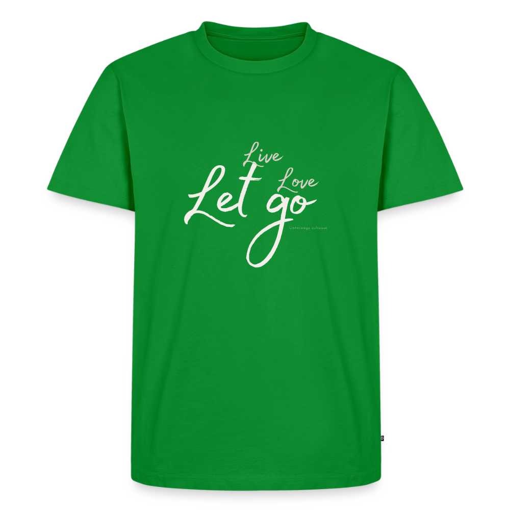 Herren T-Shirt „Live Love Let Go“ – Shirt mit Spruch für Männer, Statement Shirt, Freizeitshirt, Urlaub Shirt, Camping Shirt, Geschenk für Männer Schwarz 4XL - Grün