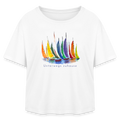 Relaxed Fit Damen Bio-T-Shirt Unterwegs zuhause – Camping & Vanlife - Weiß