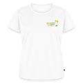 Frauen Bio-T-Shirt „Camp your Life“ von Unterwegs zuhause, Modell Van – Damen Camping Shirt, Vanlife Shirt, Wohnmobil Shirt für Reisen, Urlaub, Camper & Freizeit - Weiß