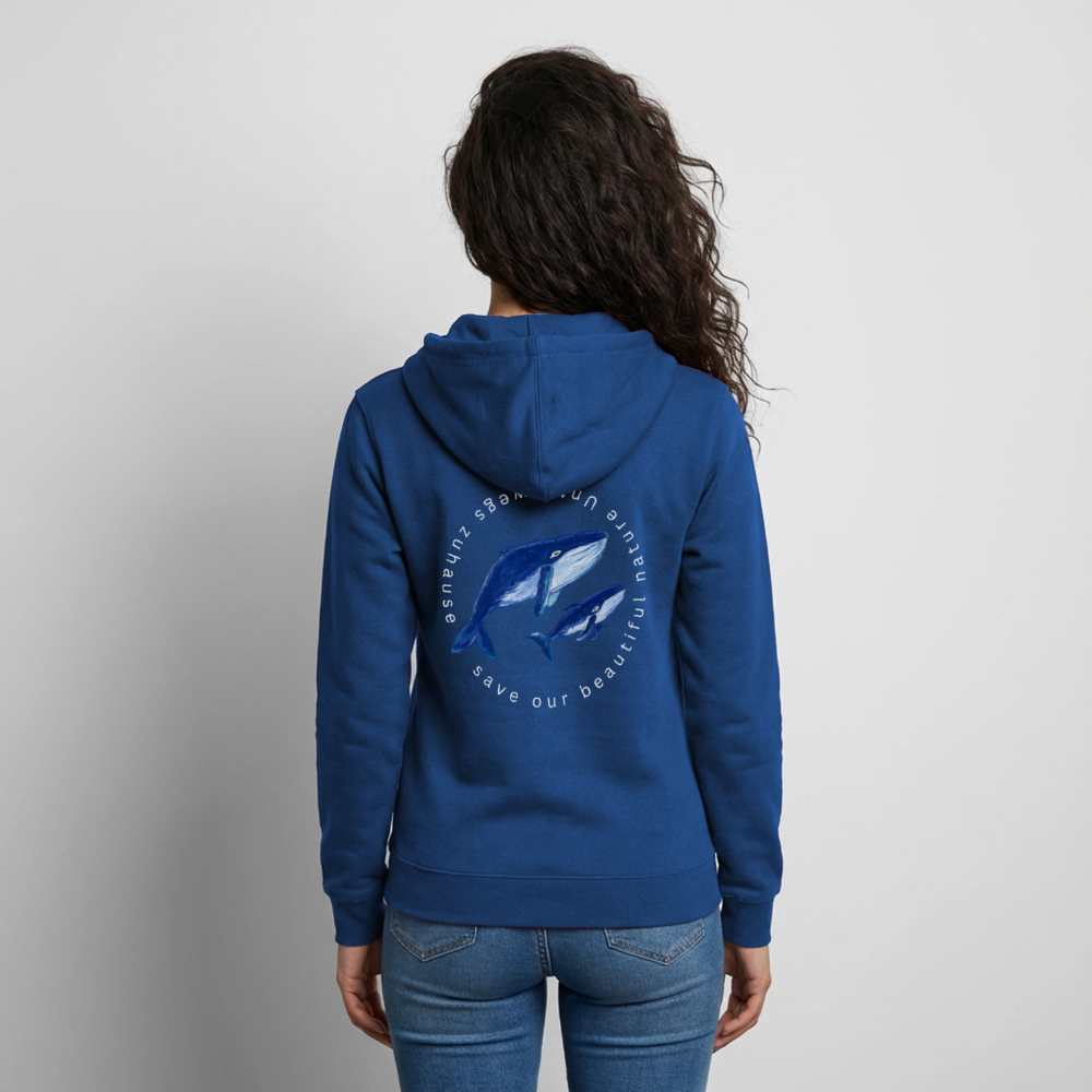 Unisex Sweatjacke Wale – Wal-Motiv, Camping, Vanlife & Reisen - Royalblau
