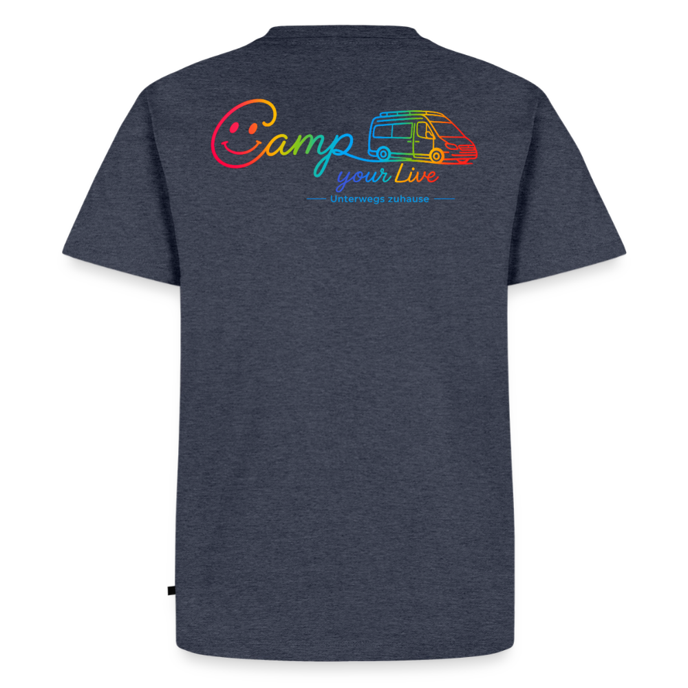Herren Bio-T-Shirt Camp your Life – Vanlife, Wohnmobil & Camping - Jeansblau 