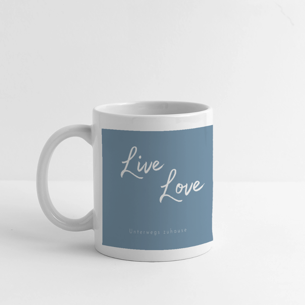 Panoramatasse „Live – Love – Let go!“ – Dein Moment für jeden Tag - Weiß