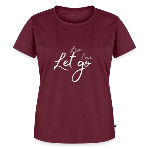 Frauen T-Shirt „Live Love Let Go“ – Damen Shirt mit Spruch, Freizeitshirt, Geschenk für Frauen, Urlaub, Reisen & Alltag