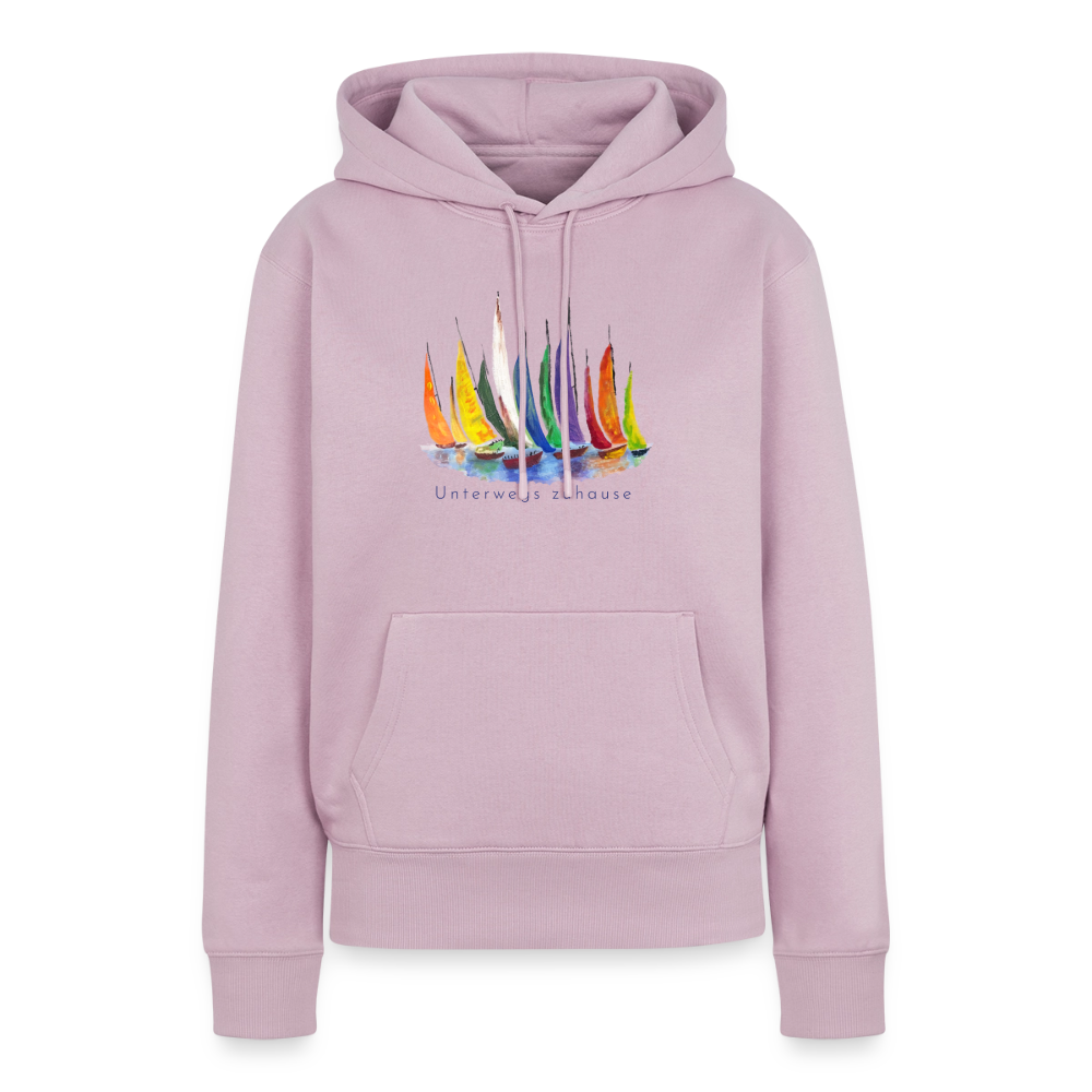 Frauen Bio-Hoodie Unterwegs zuhause – Camping, Vanlife & Reisen - Altrosa