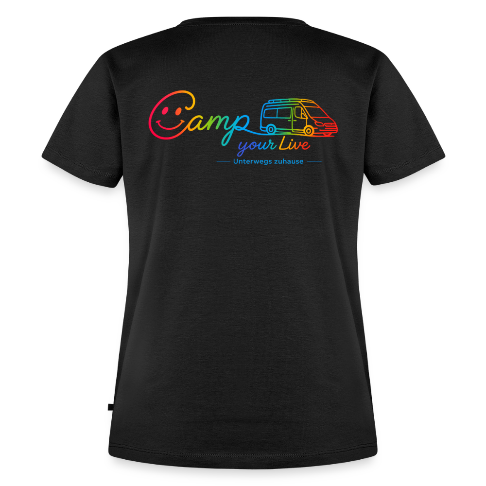 Frauen Bio-T-Shirt Camp your Life – Vanlife, Wohnmobil & Camping - Schwarz