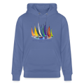 Unisex Bio-Hoodie „Unterwegs zuhause“ – Hoodie für Camping, Vanlife, Reisen & Alltag - Blau