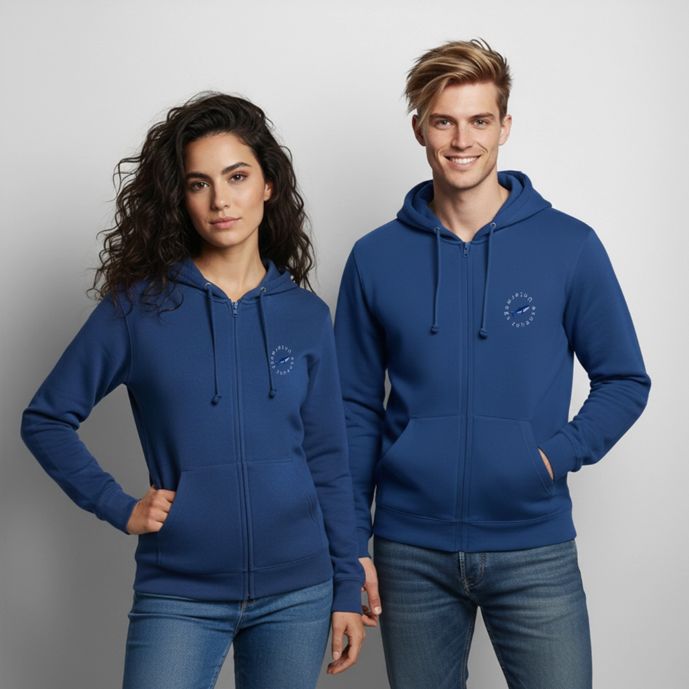 Unisex Sweatjacke Wale – Wal-Motiv, Camping, Vanlife & Reisen - Royalblau