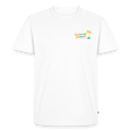 Herren Bio-T-Shirt „Camp your Life“ von Unterwegs zuhause, Modell Van – Camping Shirt, Vanlife Shirt, Wohnmobil Shirt für Reisen, Urlaub, Camper & Freizeit - Weiß