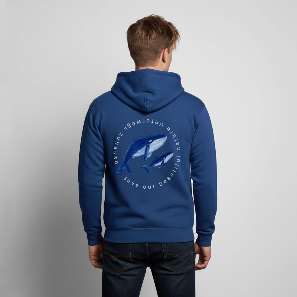 Unisex Sweatjacke Wale – Wal-Motiv, Camping, Vanlife & Reisen - Royalblau