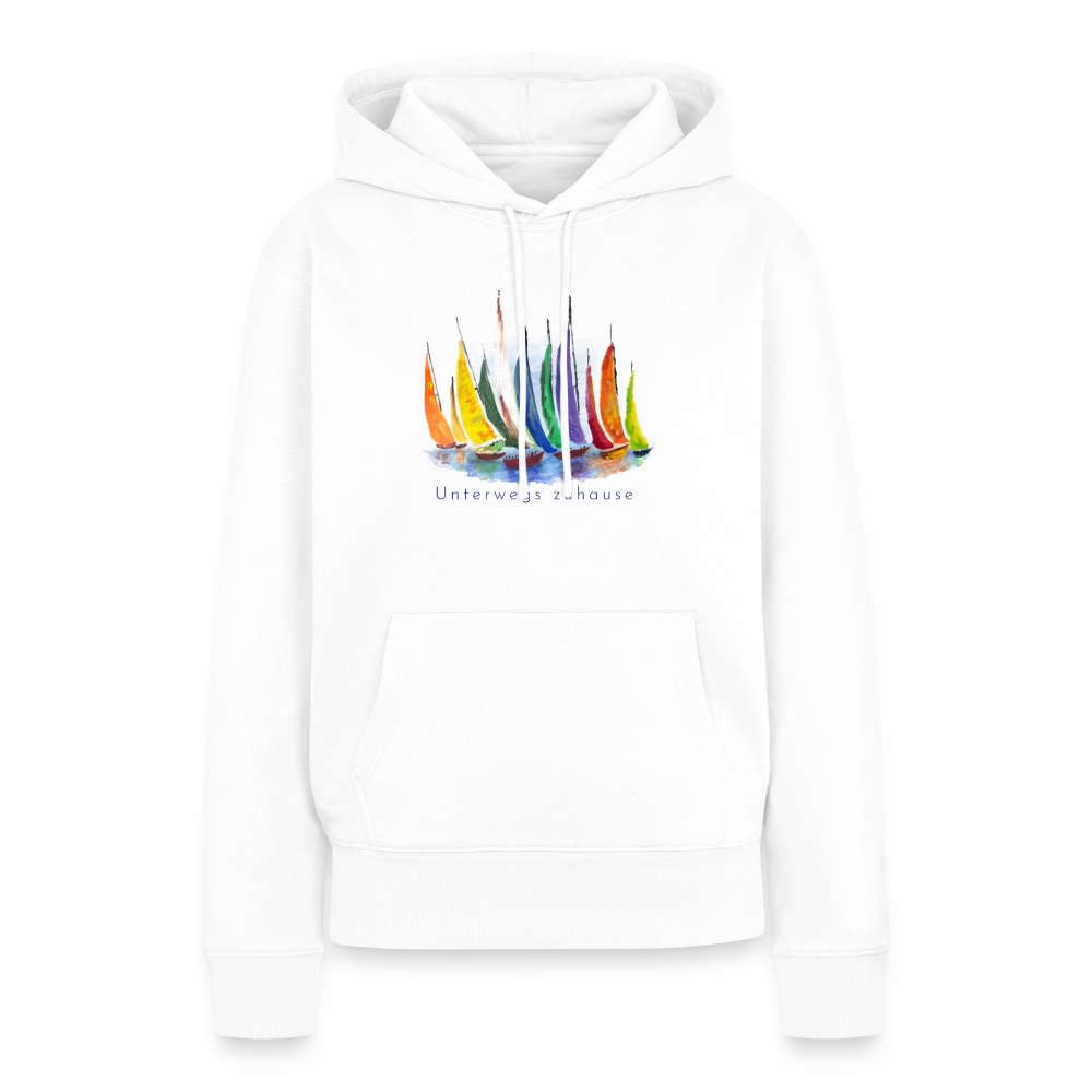 Frauen Bio-Hoodie Unterwegs zuhause – Camping, Vanlife & Reisen - Weiß