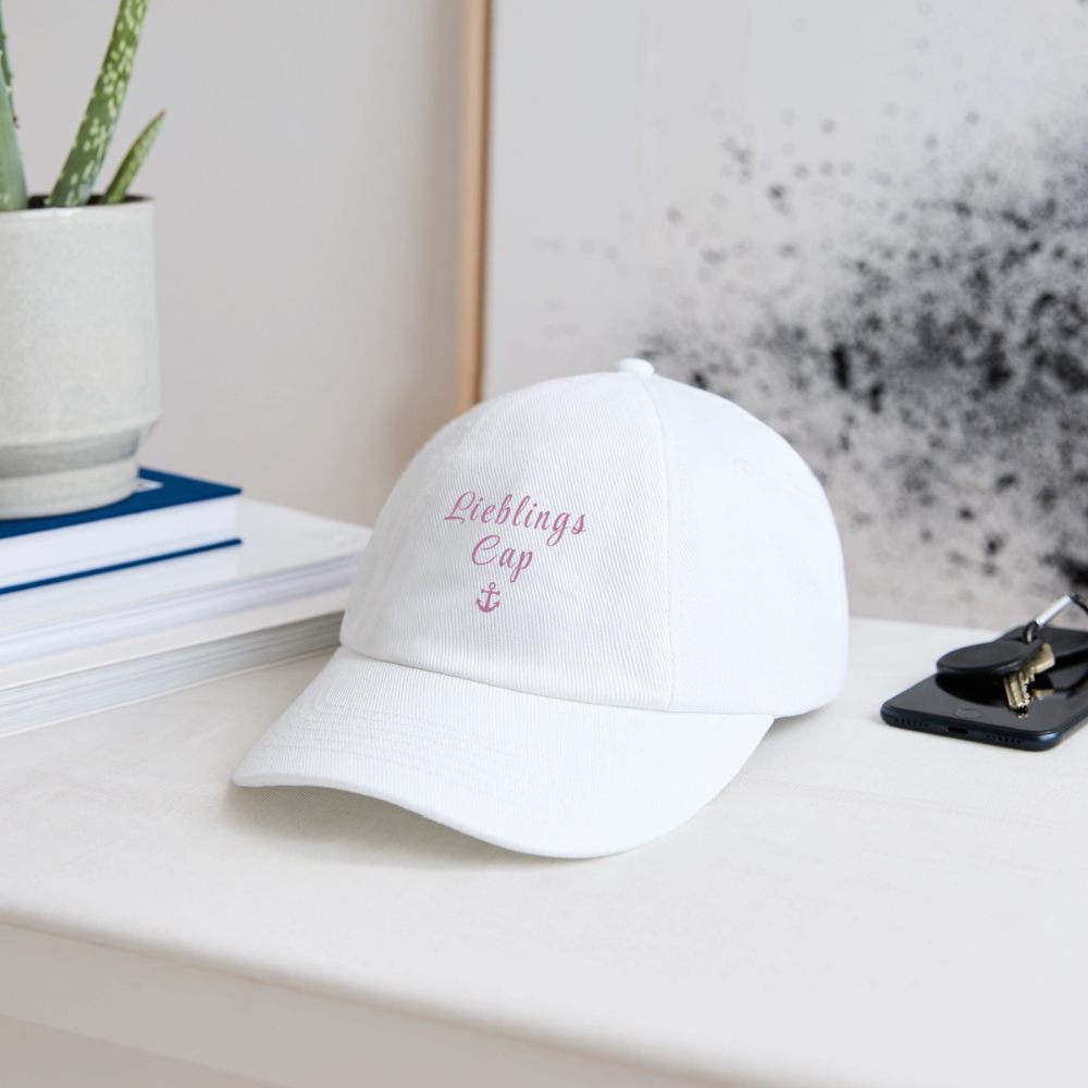 Basecap „Lieblingscappi“ von Unterwegs zuhause – Dein Gefühl zum Mitnehmen - white/white