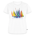 Frauen Bio-T-Shirt „Unterwegs zuhause“ – Nachhaltiges Damen Shirt für Camping, Vanlife, Reisen, Urlaub & Freizeit mit maritimem Design - Weiß