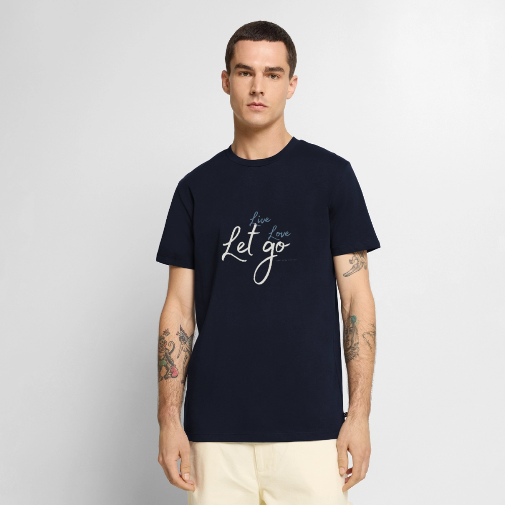 Herren T-Shirt „Life – Love – Let go“ – Klar. Stark. Frei. - Navy