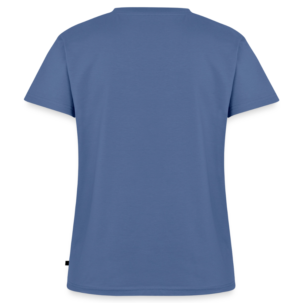 Frauen Bio-Shirt V-Ausschnitt Unterwegs zuhause – Camping & Vanlife - Taubenblau