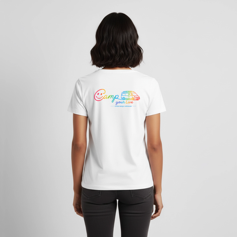 Frauen Bio-T-Shirt Camp your Life – Vanlife, Wohnmobil & Camping - Weiß