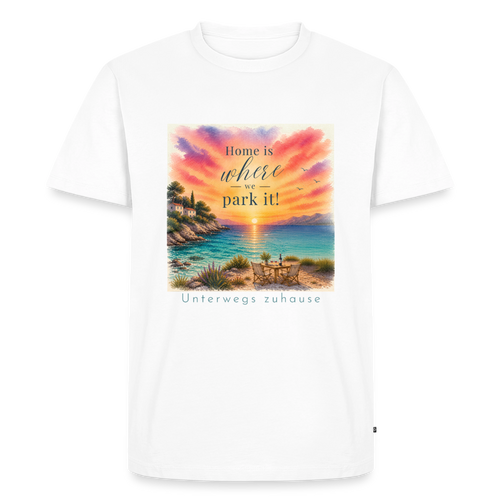 Herren T-Shirt „Home is where we park it“ – Camping Shirt für Wohnmobil, Vanlife, Reisen & Freizeit