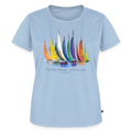 Frauen Bio-T-Shirt „Unterwegs zuhause“ – Nachhaltiges Damen Shirt für Camping, Vanlife, Reisen, Urlaub & Freizeit mit maritimem Design - Hellblau