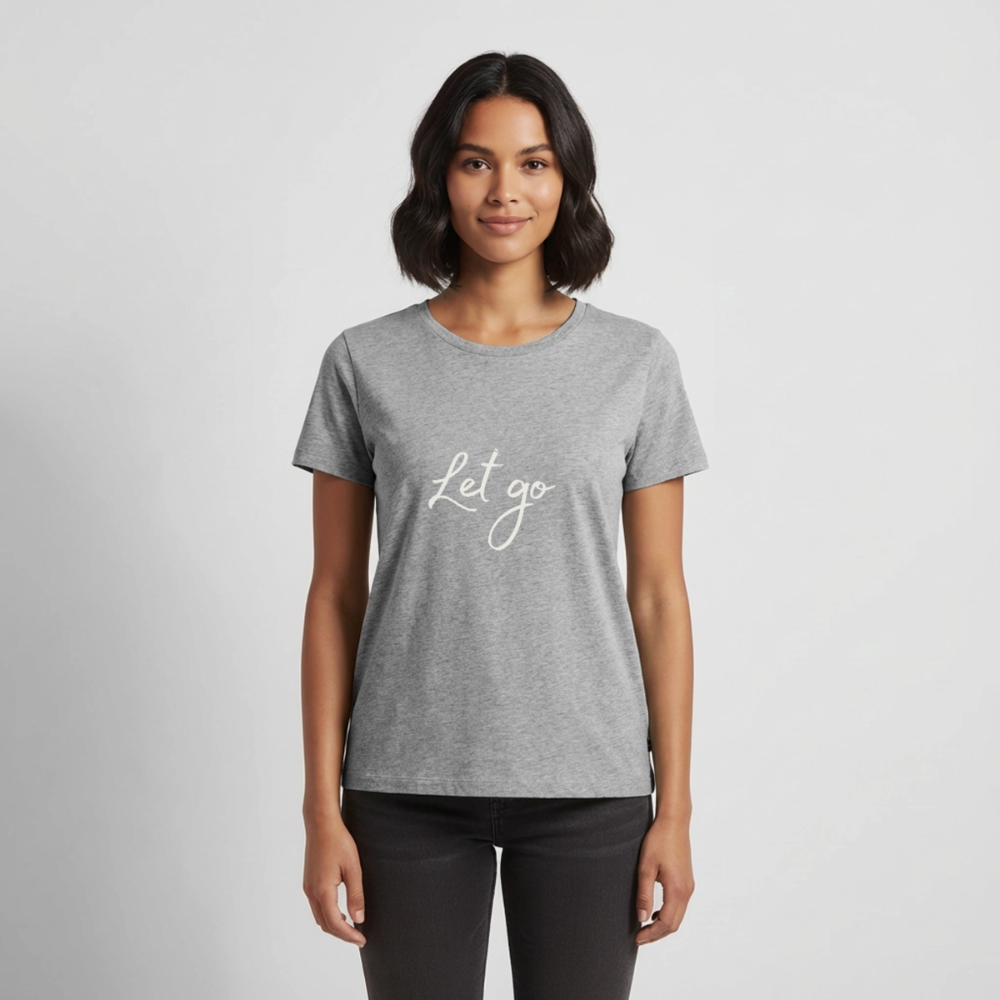 Frauen Bio-T-Shirt Live Love Let Go – Reisen, Urlaub & Freizeit - Grau meliert
