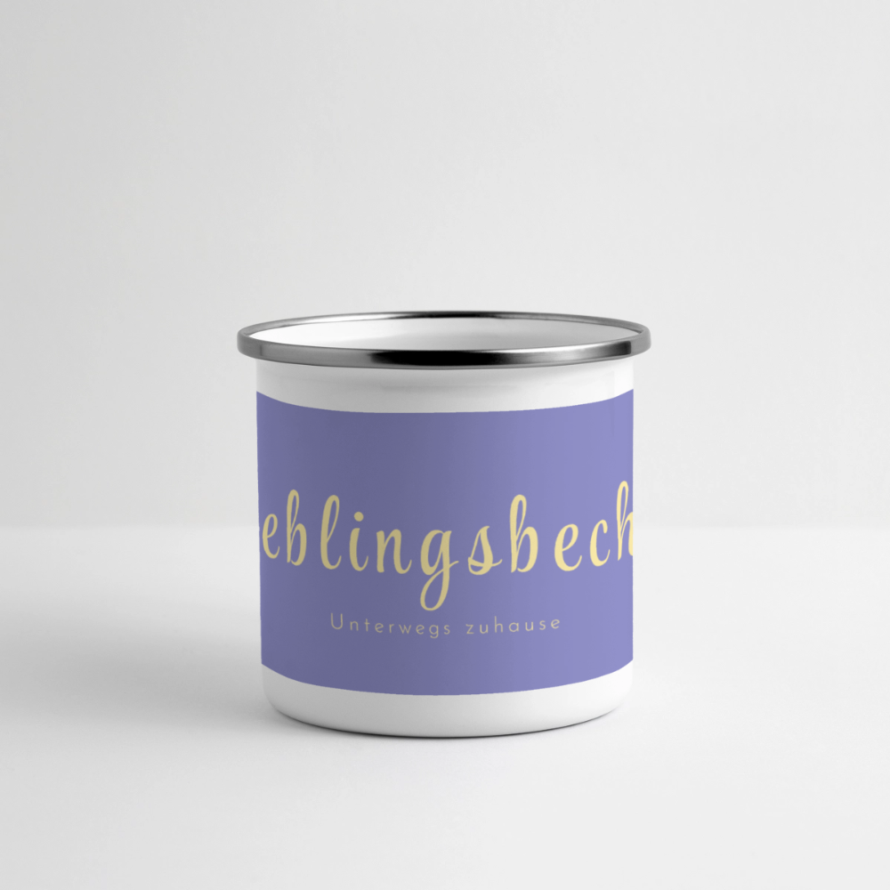 Thermo-Emaillebecher „Lieblingsbecher – Unterwegs zuhause“ – Wohlfühlen für unterwegs - white