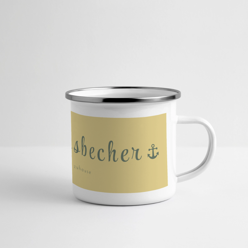 Thermo-Emaillebecher „Lieblingsbecher – Unterwegs zuhause“ – Wohlfühlen für unterwegs - white