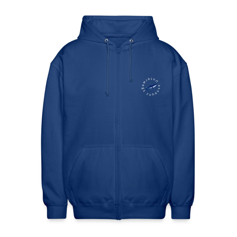 Unisex Sweatjacke Wale – Wal-Motiv, Camping, Vanlife & Reisen - Royalblau