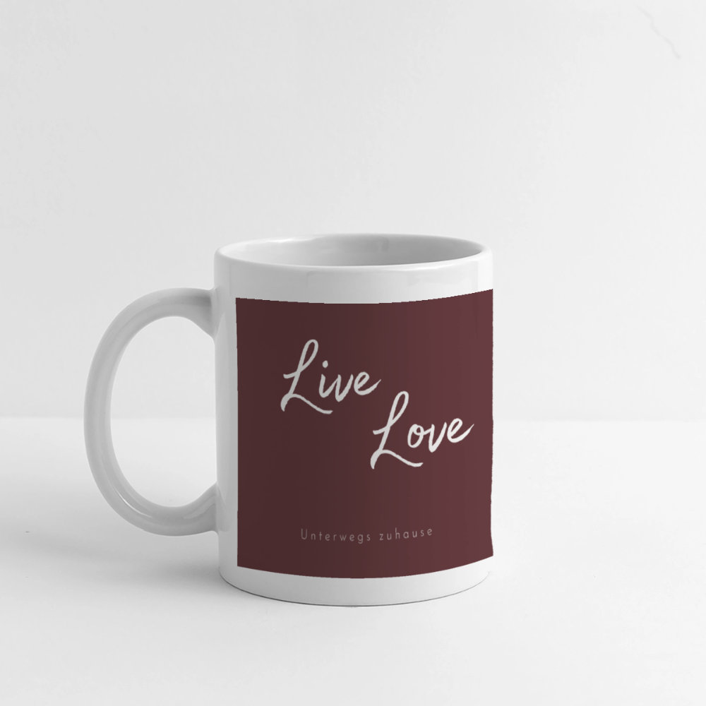 Panoramatasse „Live – Love – Let go!“ – Dein Moment für jeden Tag - Weiß
