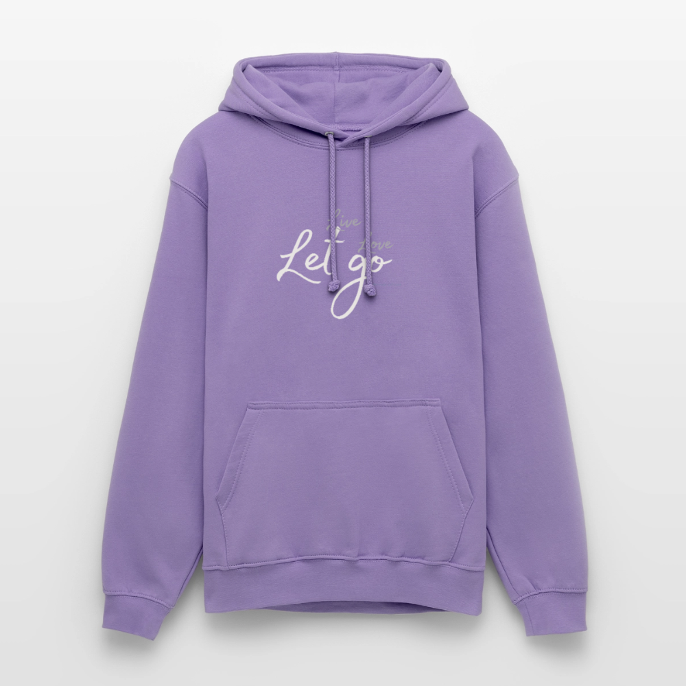 Unisex Hoodie „Live Love Let Go“ – Hoodie mit Spruch für Damen & Herren, Statement Hoodie, Freizeit Hoodie, Reise Hoodie, Camping Hoodie, Geschenk Idee - Lavendel