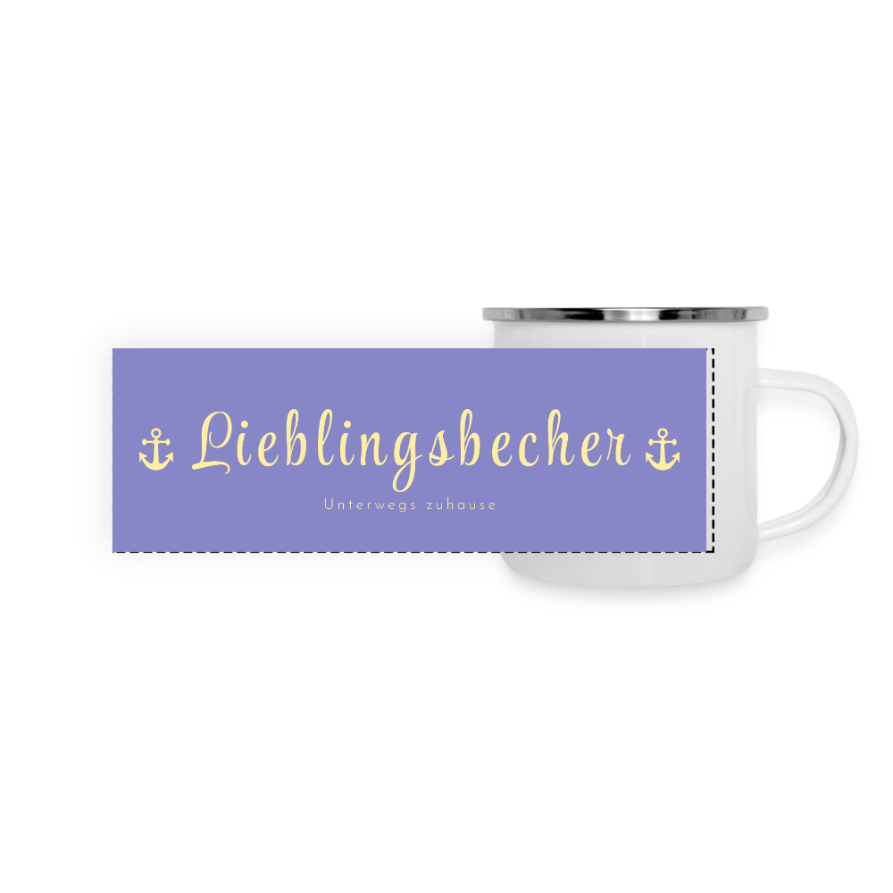 Thermo-Emaillebecher „Lieblingsbecher – Unterwegs zuhause“ – Wohlfühlen für unterwegs - white