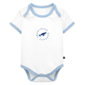 Baby Bio-Kurzarm-Kontrastbody - Weiß/Hellblau 