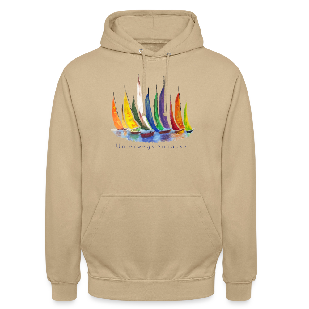 Unisex Hoodie „Unterwegs zuhause“ – Hoodie für Camping, Vanlife, Reisen & Alltag - Beige