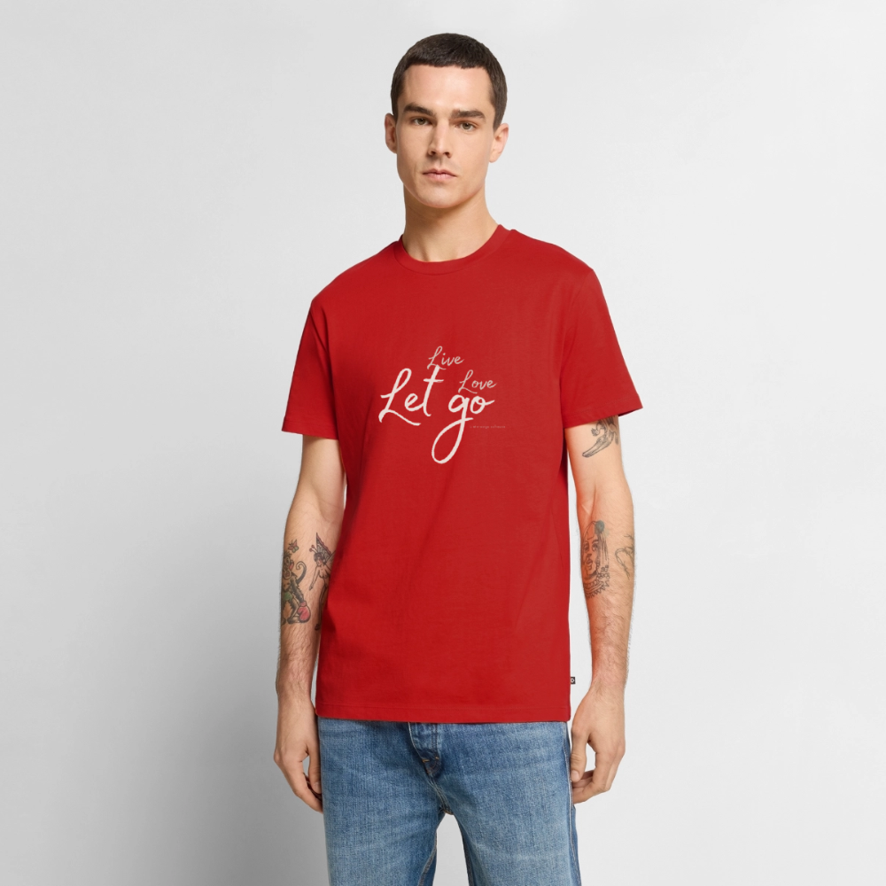Herren Bio-T-Shirt Live Love Let Go – Camping, Reisen & Freizeit - Rot