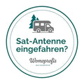 Nie wieder Satellitenschüssel vergessen – Dein Womoprofis-Erinnerungsaufkleber