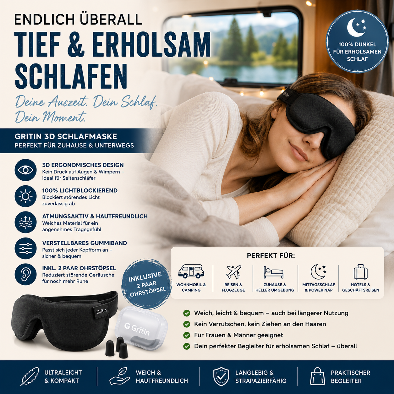 Schlafmaske - nie wieder früh wach werden