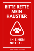 SOS-Rettungsaufkleber für die Scheiben - damit ihr Hund auch gerettet wird im Falle der Fälle
