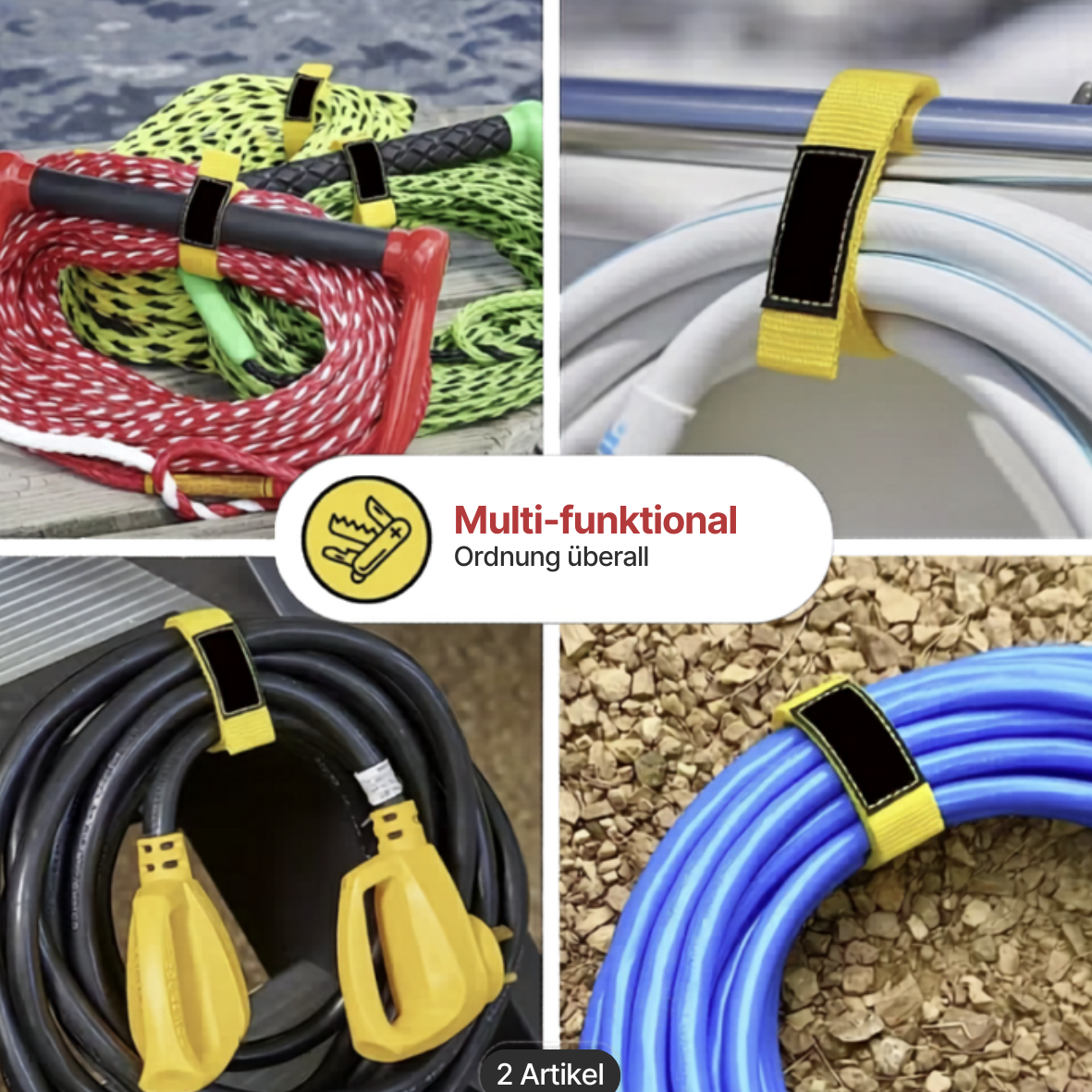 Verstellbare Klett-Aufbewahrungsriemen – Verstellbare Kabel- und Schlauchhalter im 2er-Set