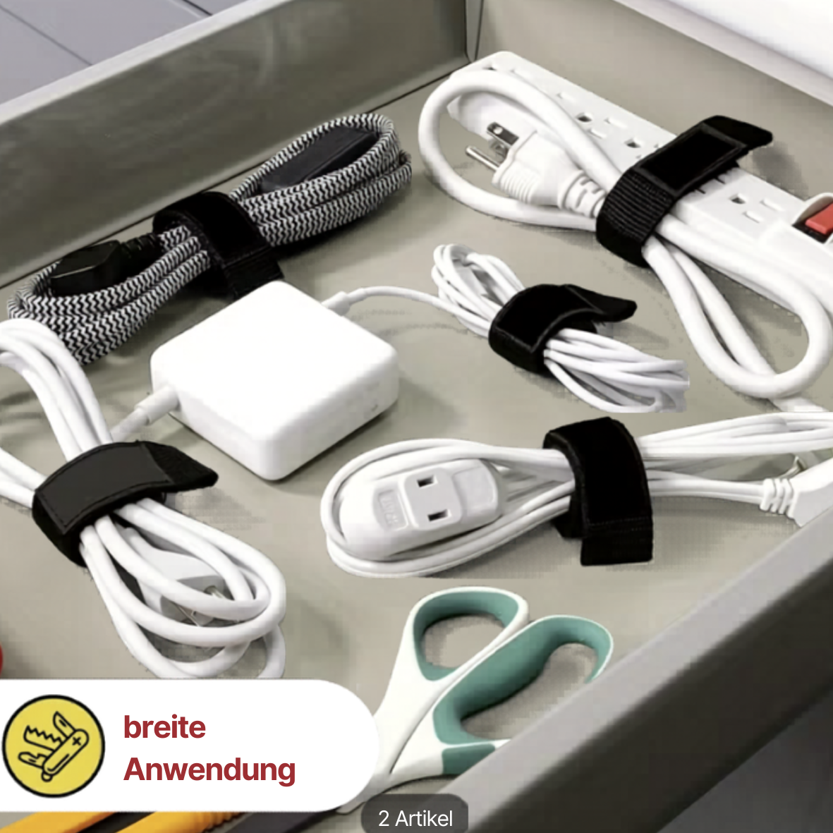 Verstellbare Klett-Aufbewahrungsriemen – Verstellbare Kabel- und Schlauchhalter im 2er-Set